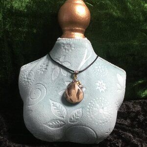 Jasper Silver Artisan Statement Pendant Necklace • Layering